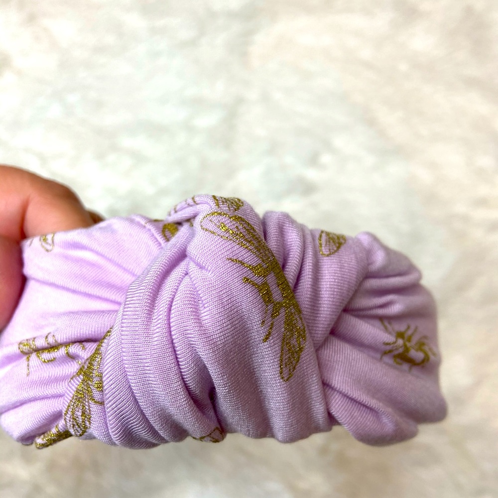 HANDMADE Honeybee Purple Twist Knot Headband
